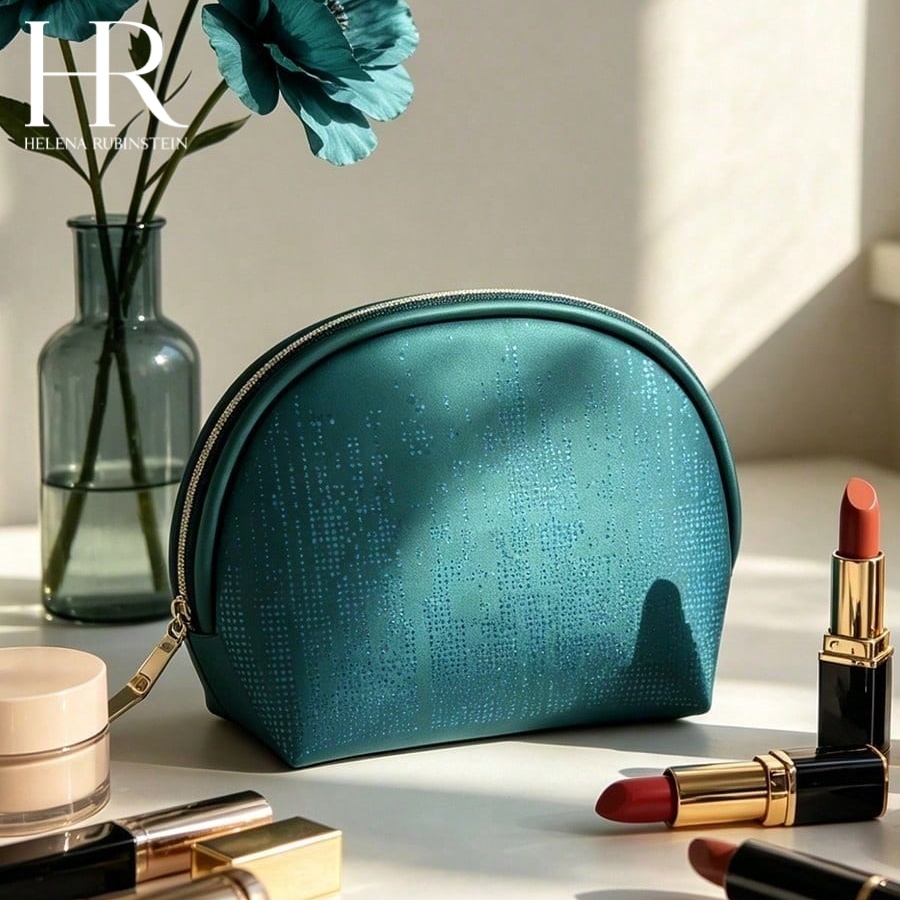 Luxury Skincare & Spa Photos - HELENA HELENAのバッグ 高貴なミニマリストテクスチャード収納バッグ スキンケア製品用 高級ファッションメイクアップポーチ 高級感に最適