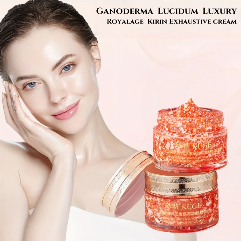 Luxury Skincare Moisturizer - ビフィド酵母と霊芝を配合した贅沢なアンチエイジングクリーム50g。貴重な黒霊芝エッセンス配合で、自然な美しさを保ち、輝きのある滑らかな肌の質感を実現し、肌に潤いを与え、しわや小じわを軽減し、繊細なケアを提供し、肌を潤し、輝きを与えます。低刺激性でアルコールフリー、すべての肌タイプに適しています。男女兼用、必須のスキンケア製品です。