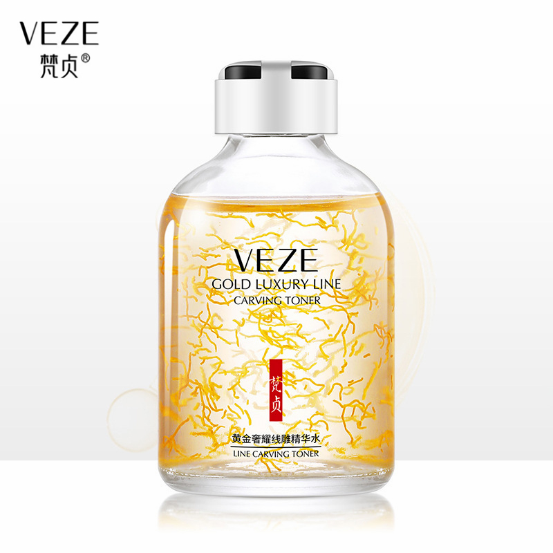 Luxury Gold Skincare - 24 18k ゴールド高級ライン彫刻トナー保湿エッセンス血清液孔顔トニックアンチエイジング美白スキンケア