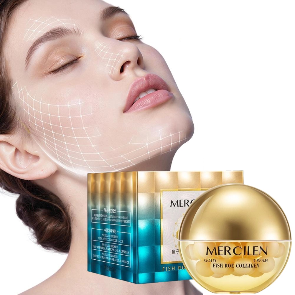 Luxury Gold Skincare - ゴールドコラーゲンペプチドスムースリンクルフェイスクリーム魚卵エキス配合ラグジュアリースキンケアリフト＆ファームフェイシャルコンターブライトニングクリーム
