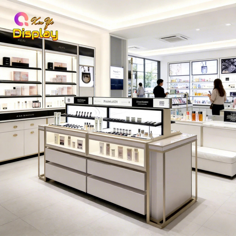 カスタム高級スキンケアショップ什器　スタイリッシュなLED照 - Luxury Skincare & Spa Photos のレビューと価格