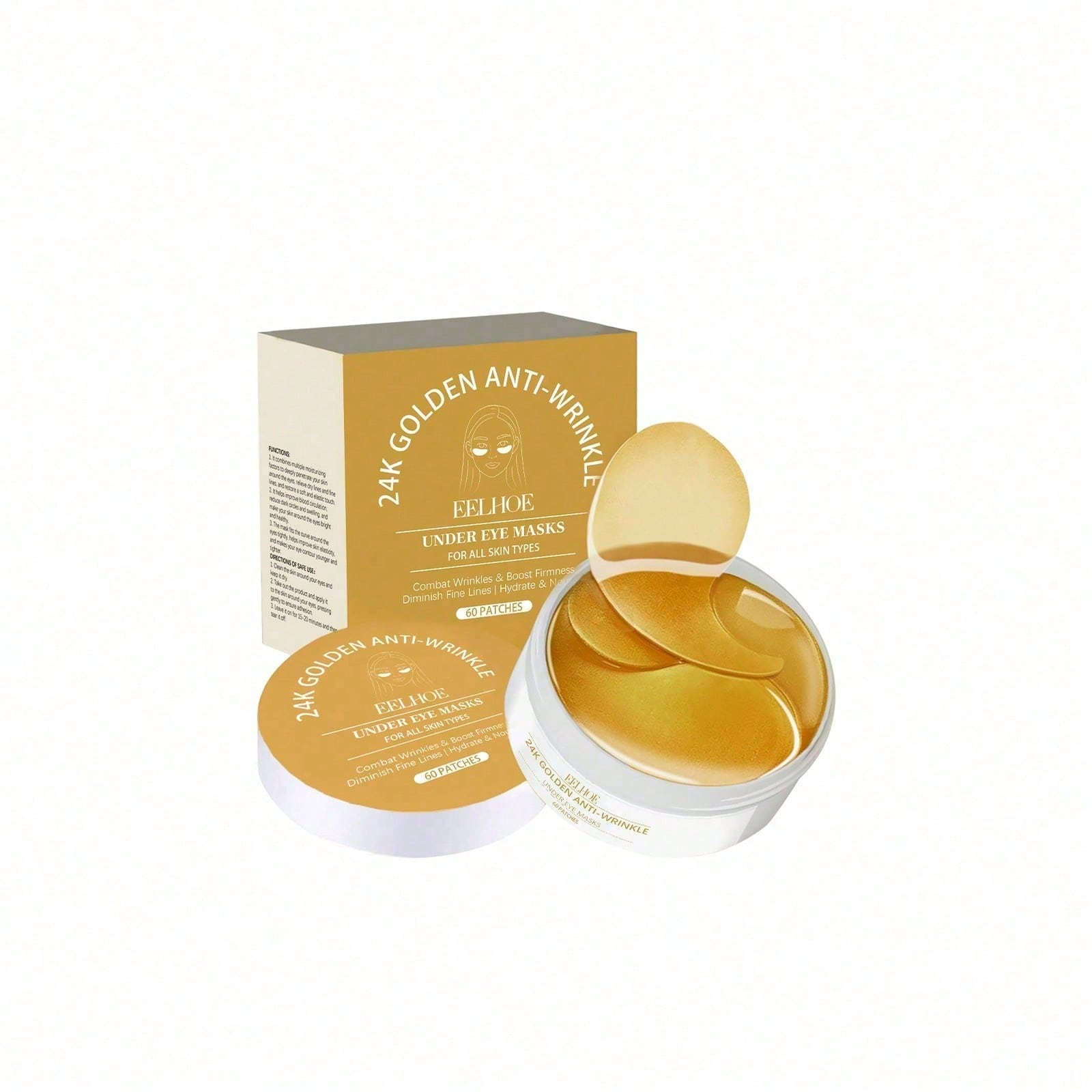 24Kゴールドアイマスク、60枚入り高級アンダーアイパッチ、 - Luxury Skincare Moisturizer のレビューと価格